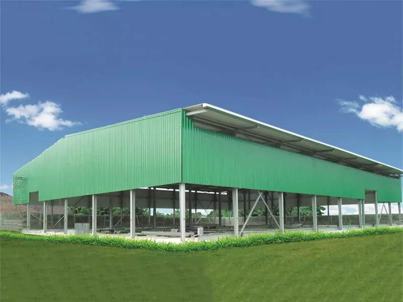 Öko-frëndleche Prefab Metal Warehouse Gebai