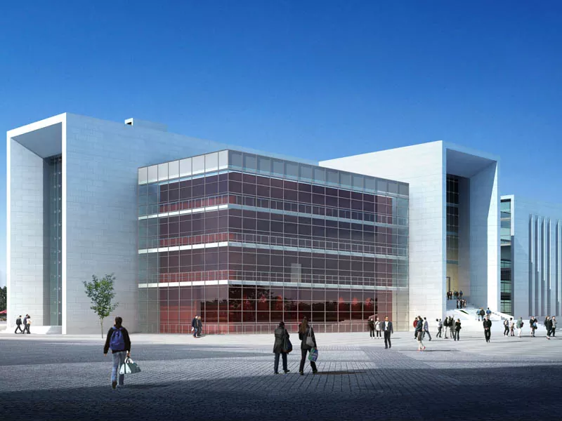 Modern Office Blocks mat Stolstruktur